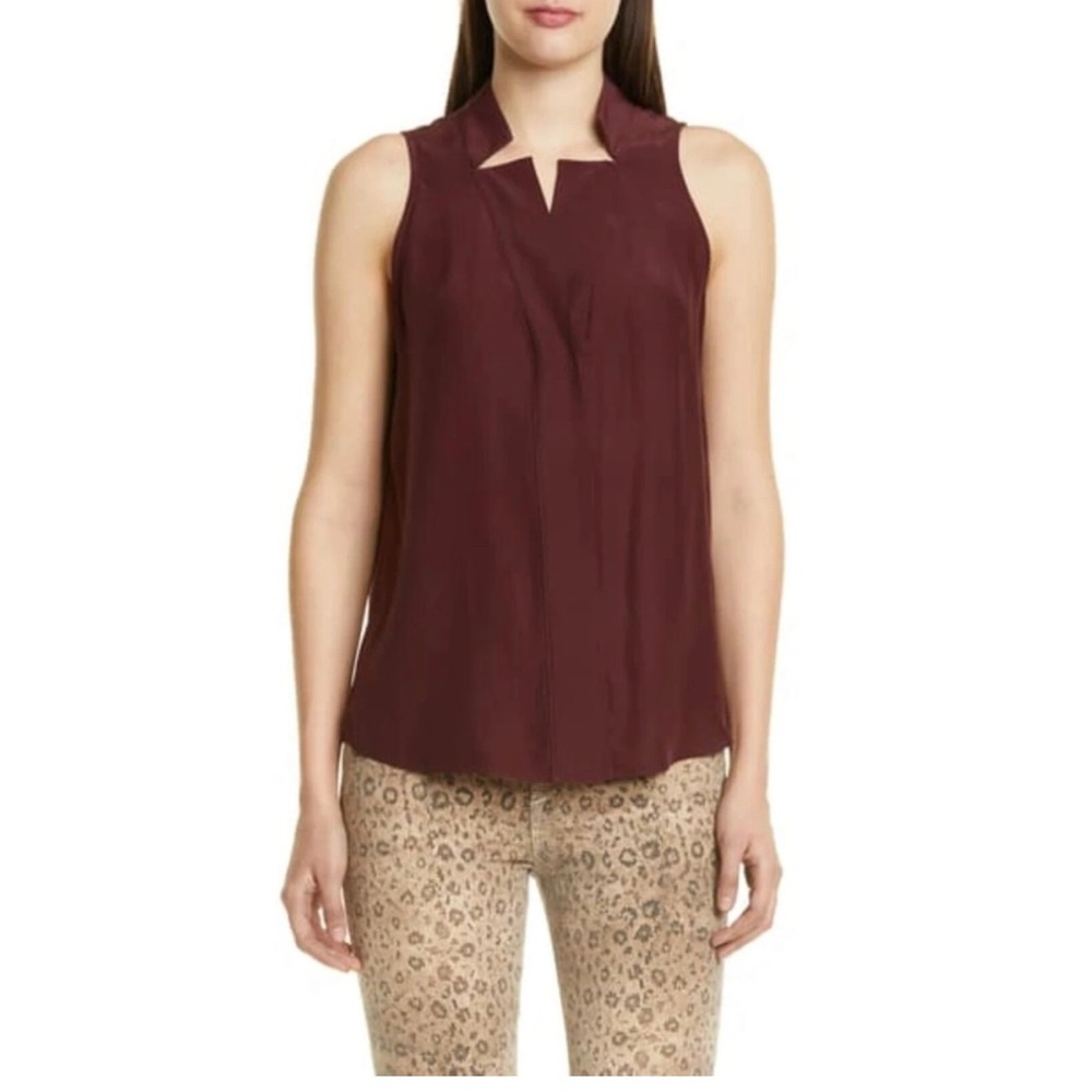 FRAME Notch Collar Silk Tank